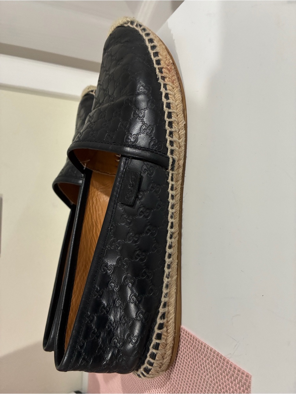 Gucci Black Leather GG Espadrilles - Picture 2 of 9